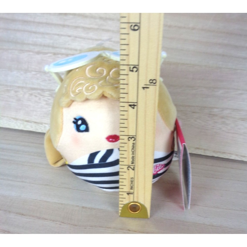 Barbie Cuutopia 5" Plush Original Swimsuit Black Stripe Mini Stuffie NWT - Picture 6 of 7